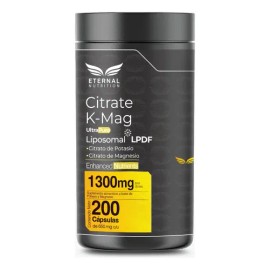 Eternal Nutrition Ultra Pure Citrato Magnesio Potasio 100 Cápsulas Electrolitos Esenciales Porciones 1300 Función Muscular Relajación Equilibrio