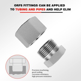 80 Pcs ORFS Cap and Plug Kit Hose Tube and Pipe Fitting Set Hydraulic O-Ring Face Seal Cap and Plug Kit Galvanized 45# Steel with Precision Threading Dash Sizes 04 06 08 10 12 16