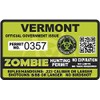 Vermont VT Zombie Hunting Permit - Hunter Response Team Unit 4" Outbreak Sticker