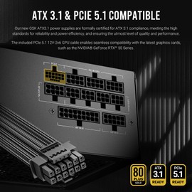 ANTEC GSK750 V2 ATX3.1, 750W Full Modular PSU, 80 Plus Gold Certified, PCIE 5.1 Support, PhaseWave Design, Zero RPM Manager, 120mm Silent Fan, 10-Year Warranty, Braided Cable