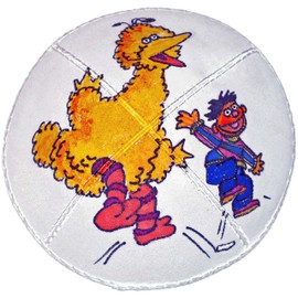 Hand-painted Kippah (Yarmulke) with Characters From a Children Show