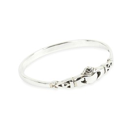 Solid 925 Sterling Silver Claddagh stacking Ring in sizes G-Z (T)