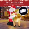 6.3FT Lighted Christmas LED Inflatable Decoration Funny Santa Reindeer Yard