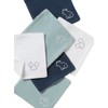 Vertbaudet Pack of 6 Baby Wash Cloths Pack Grey Blue