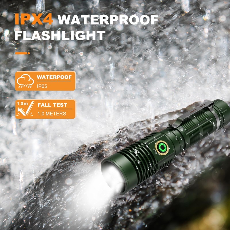 Small Tactical Flashlights 20000 High Lumens - 1500 Meters Long