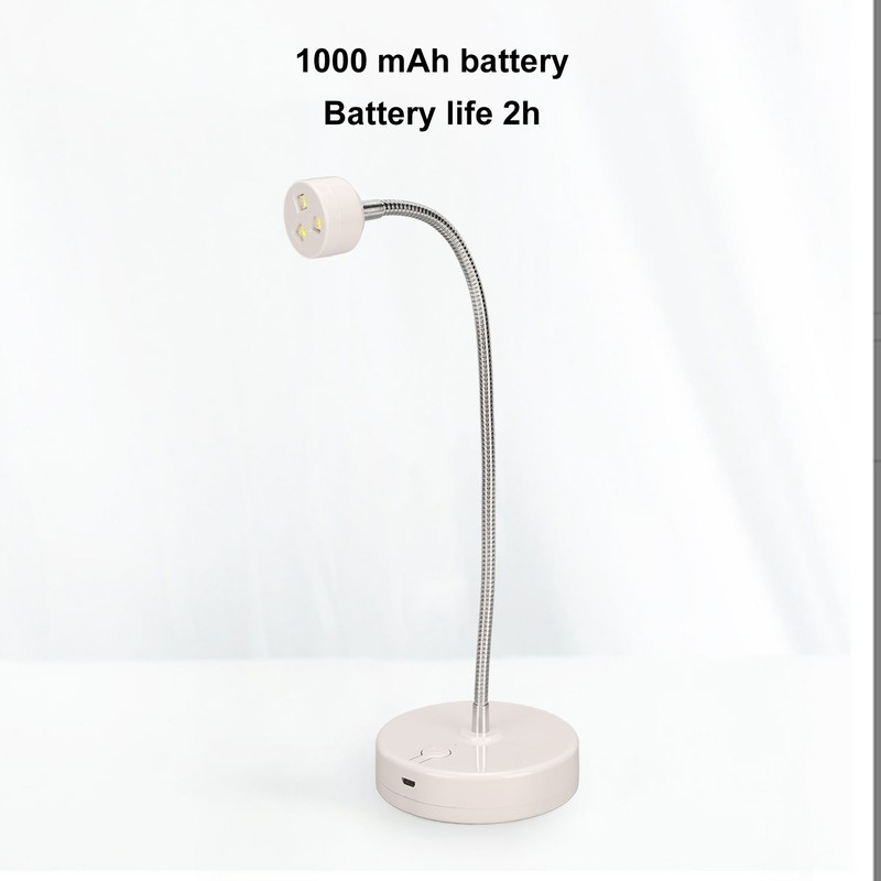 Gooseneck LED Nail Lamp UV 3 Light Chips Rechargeable Nail