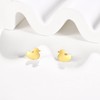 URONE Duck Stud Earrings 925 Sterling Silver Yellow Duck Earrings