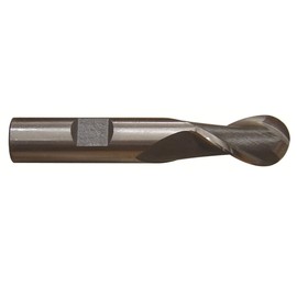 Drill America 3/8" X 3/8" High Speed Steel 2 Flute Single End Ball End Mill, DWC Series