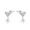 Diamond Treats 925 Sterling Silver Cocktail Glass Earrings for Women