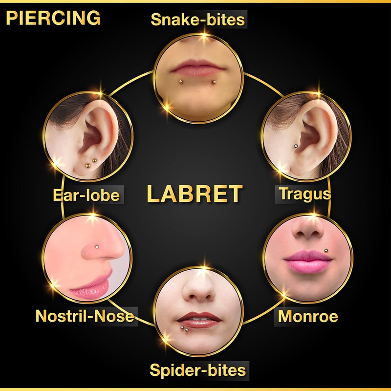 KJM Fashion Bioflex Labret 1.2 mm 16 g Crystal Ball