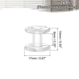 sourcing map 24Pcs Pleated Shade Hold Downs, Blind Tensioner Window Covering Hardware Cord Retainer Spool for RV Day/Night Shades Curtain Accessory, Clear