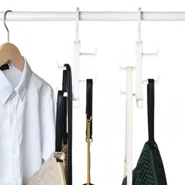 Chazleeily 2 Packs Multipurpose Closet Hanger Organizer Great Space Saver Cut Clutter in The Closet Ideal Organizer for Belts, Baseball Hats, Ties, Scarves, Purses and Much More Versatile Hanger