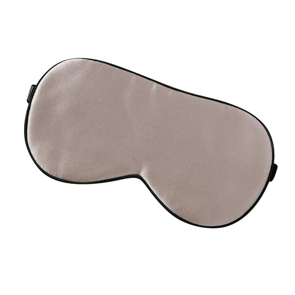 Vtrem 100% Silk Sleep Mask for Sleeping Double Layer Comfortable & Super Soft Eye Mask with Adjustable Elastic Strap Works with Every Nap Position, Blindfold, Blocks 100% Light (Dark-Gray)