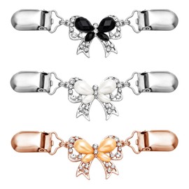 3Pcs Cinch Clips Waist Sweater Cincher Clip Shawl Cardigan Collar Sweater Belt, Waist Tightener Clothes Back Cinch Modern Styles Fit Dress Alloy Material Fashion Silver for Women Girls Clothing