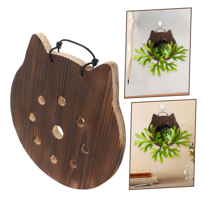 CIYODO 1Pc Hanging Plants Board Durable Wooden Wall Planter for