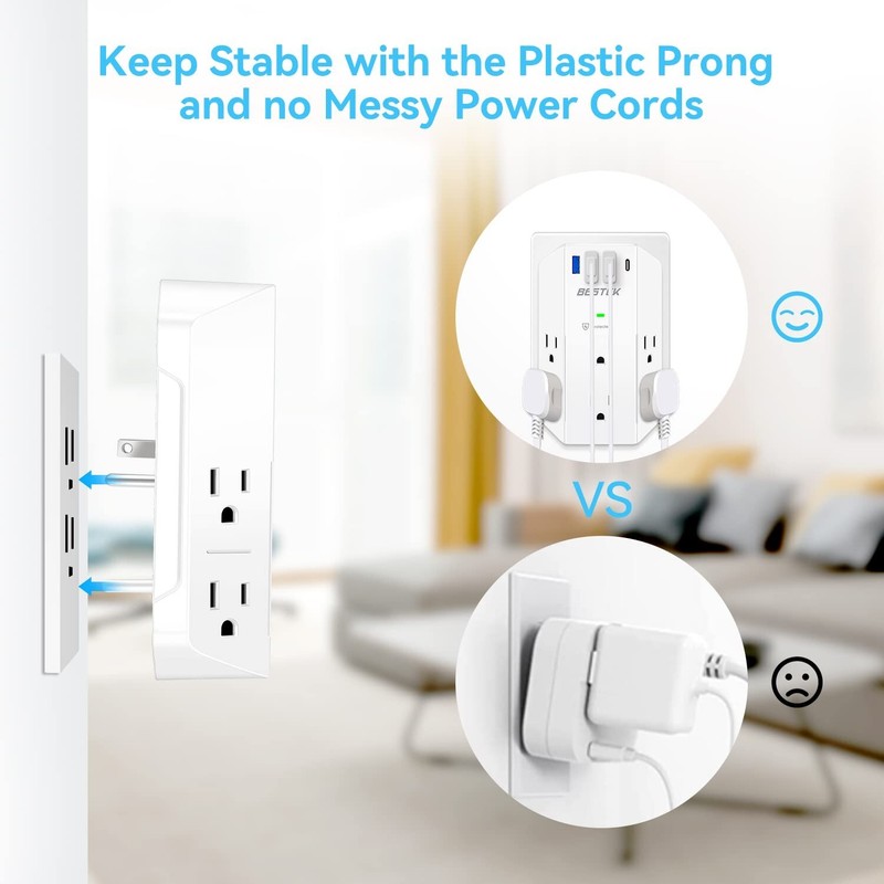 BESTEK Surge Protector, Outlet Extender with 6 Outlets and 4