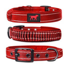 Tuff Pupper Heavy Duty Dog Collar with Handle | Ballistic Nylon Heavy Duty Collar | Padded Reflective Dog Collar with Adjustable Stainless Steel Hardware | Convenient Sizing for All Breeds