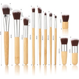 11 PCS Set de Brochas para Maquillaje Bambu