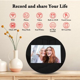 SAMMIX Digital Picture Frame 10.1 Inch WiFi Digital Photo Frame, IPS HD Touch Screen, 32GB Storage, Slideshow, Easy to Share Photos and Video via Uhale APP, Gift for Family