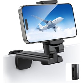 Generic 360 Travel Flight car Airplane Multipurpose Phone Camera Holder Mount Stand Pocket Size Essential Accessory Handsfree, Black