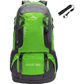 Mochila Impermeable de Viaje 60L para Senderismo Montañismo, Campismo, Mochila de Montañismo Viaje, Mochila Deportiva a Prueba de Agua de Gran Capacidad