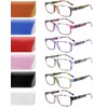BONCAMOR 6 Pack Stylish Reading Glasses for Women Men Blue