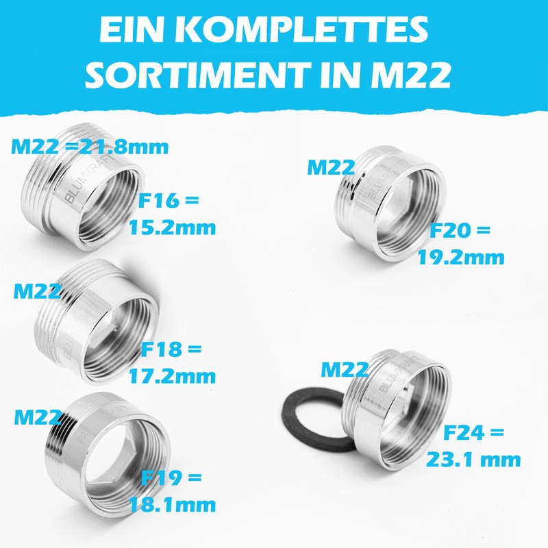 BLUMKRAFT 2 Pcs F19 - M22 Metal Solid Silver Plated