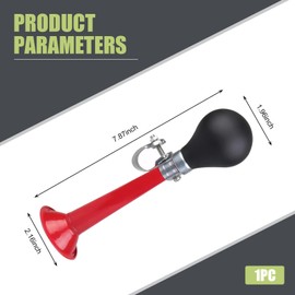 Shakas 1 PC Bicycle Air Horn, 7.87" x 1.96" x 2.16" PVC Alloy Warning Reminder High Volume Horn, Riding Equipment Accessory, Suitable for Most Bicycles, Mountain Bikes, Beach Bikes (Red)