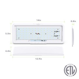 Leisure LED RV LED Ceiling Light 14" x 5.5" Fixture 950 Lumen with Touch Dimmer Switch Interior Lighting for Car/RV/Trailer/Camper/Boat DC 12V Natural White 4000-4500K (4-Pack)
