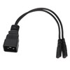 Dual IEC320 C7 to C20 Cord Universal Y Power Splitter