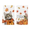 Artoid Mode Cat Leaves Hello Pumpkin Autumn Dish Towels 42x65