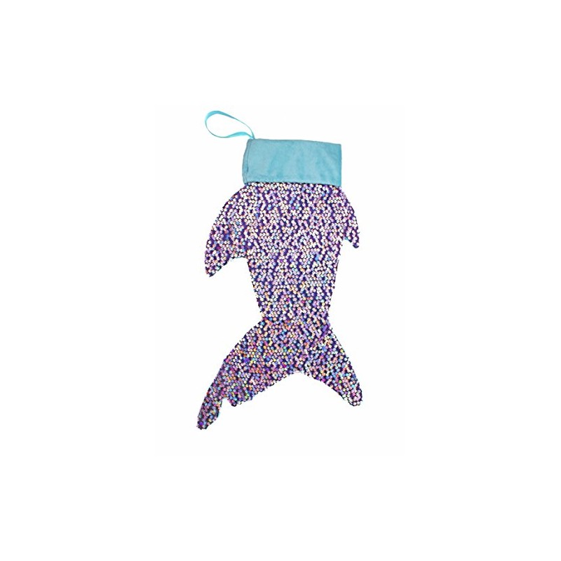 I Believe in Mermaids - Sequin Shark Tail Christmas Stocking