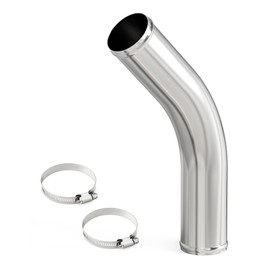 GASHER 1PCS 45 Degree Elbow Aluminum Alloy Tube Intercooler Pipe Air Intake Tube 2"OD, Leg Length 12" (300mm) with Bead Roll