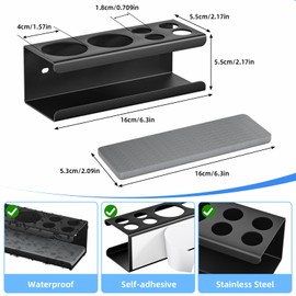 MICHIHOMIE Zahnbürstenhalter Elektrische Zahnbürste Halter, 6 Loch Zahnbürstenhalter mit wasserabsorbierender Unterlage, Edelstahl Zahnburstenhalterung Wand Selbstklebend Zahnbürste Halterung