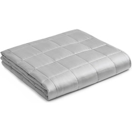 YnM Cooling Weighted Blanket, Oeko-Tex Certified Material with Premium Glass Beads (Light Grey, 60"x80" 20lbs), Suit for One Person Use on Queen/King Bed