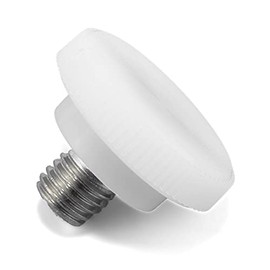 1/4"-28 x 1/4" Thumb Screw Stainless Steel - White Knurled Round Plastic Knob - Fine Thread Thumbscrew - Length: 0.250" - Proudly Built in USA - Package of (4)