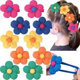 CÉLLOT 10 Coleteros De Flores De Nailon Sin Costuras De 4 Cm De Diámetro Para Niñas, Adolescentes Y Mujeres.