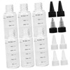 GLEAVI 8 pcs Transparent Squeeze Bottles with Scale for Liquids