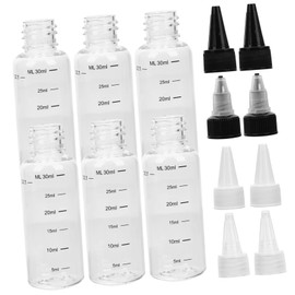 GLEAVI 8 pcs Transparent Squeeze Bottles with Scale for Liquids for DIY Essential Oils Hair Dyes and Paints Portable and Easy to Use
