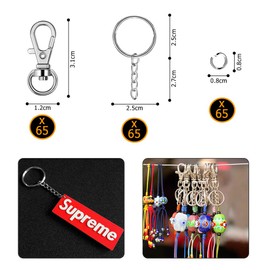 ALBOYI 195 Piece Silvery Swivel Snap Hooks and O Key Rings with Open Jump Ring, Metal Lobster Claw Clasp Key Chain Parts for Craft DIY Accessory