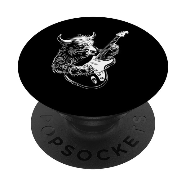 Guitarist Guitar - Cow Farmer Breeder Belted Galloway Cattle PopSockets