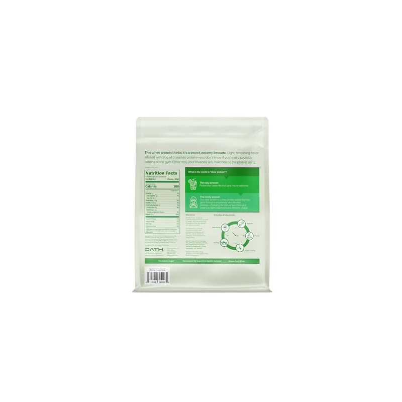 Oath Nutrition Clear Whey Isolate Protein Powder, Brazilian Limeade, 20g