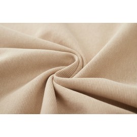 VEIISAR Men's Mini Waffle Knit Crew Neck T-Shirt - 190gsm Ultra-Fine Textured Cotton Tee - 1mm Micro Grid Breathable Top（ Khaki M）