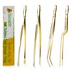 GEEKHOM Tweezer Tongs for Cooking, [4 Pack] 12-inch Fine Long