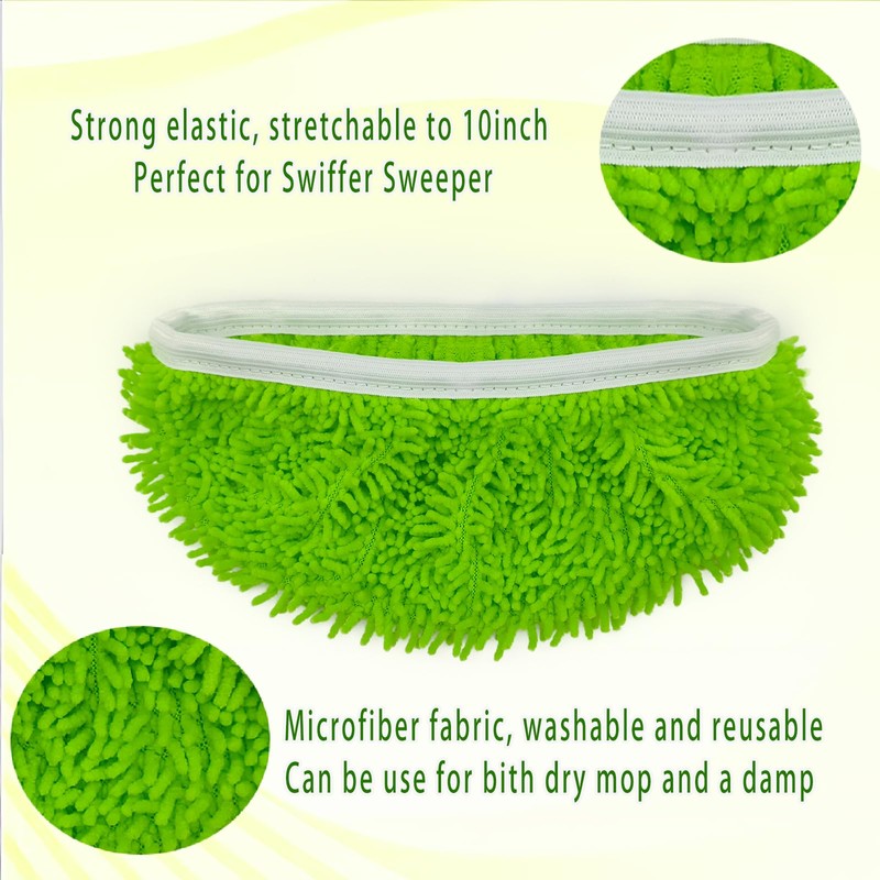 Reusable Microfiber Mop Pads for Swiffer Sweeper - Wet &