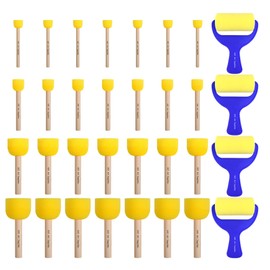 XDT Art Supplies Foam Roller & Sponge Roller Set, Foam Brushes and Art Sponge Brushes for Crafting, Soft & Disposable Painting Tools