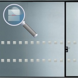 Glass Awareness Stickers 50mm Squares Etched Effect Frosted Film Patio Doors Shops Office Public Areas