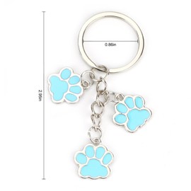MUCOOS Paw Print Keychain,Dog Keychain,Ideal Birthday & Christmas Gifts for Pet Owners,Dog Memorial Gifts for Dog Lovers,Dog Lover Sympathy Gifts,Dog Claw Keychain for Women, Blue