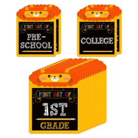 GROWTHMAGIC First Day of School Sign - 16PCS Double Sided 8'' x 10'' Back to School Photo Props Signs with Lion Pattern for Kids Preschool to College