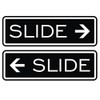 Classic Slide Door Sign - Black - Large